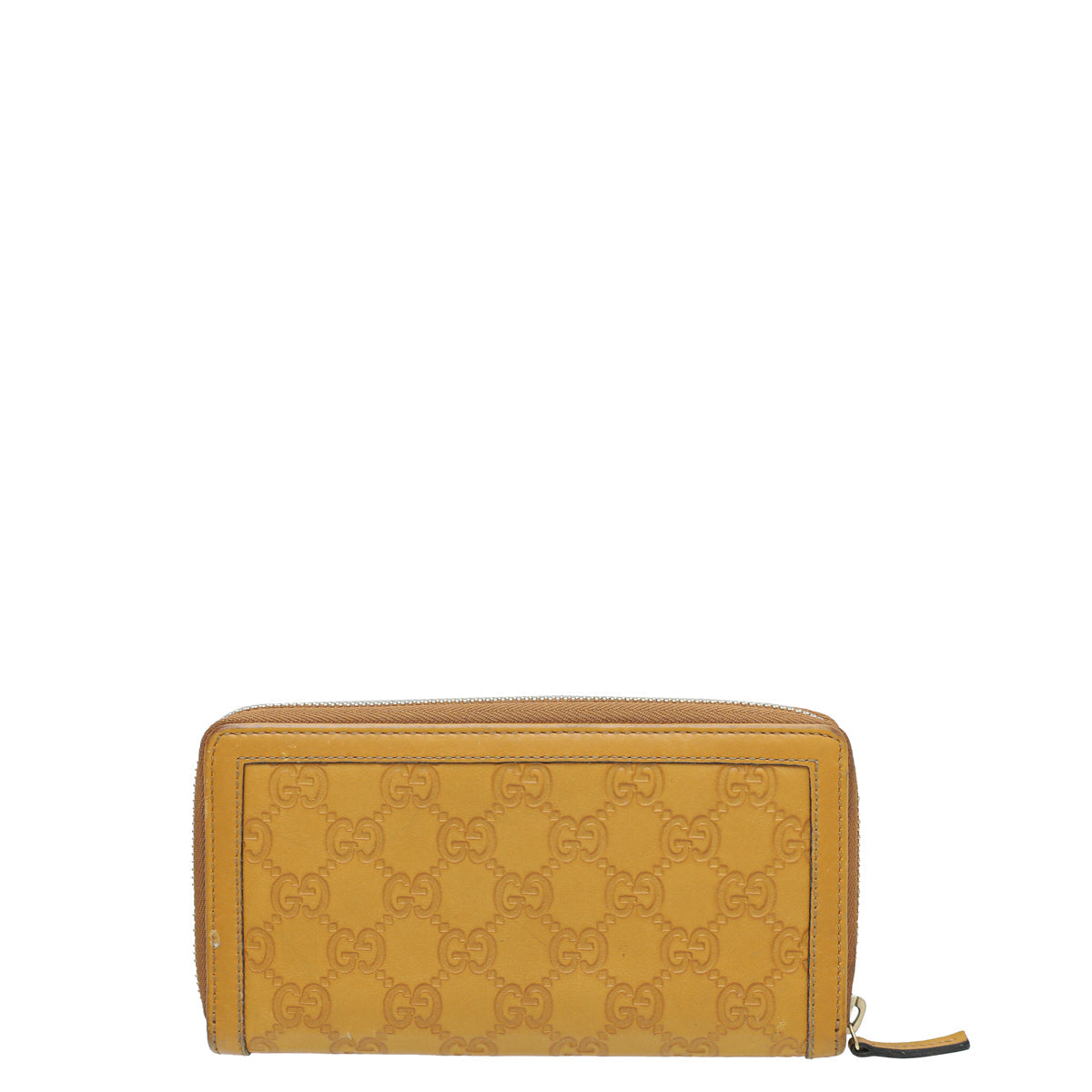 Gucci Mustard GG Guccissima Sukey Zip Around Wallet