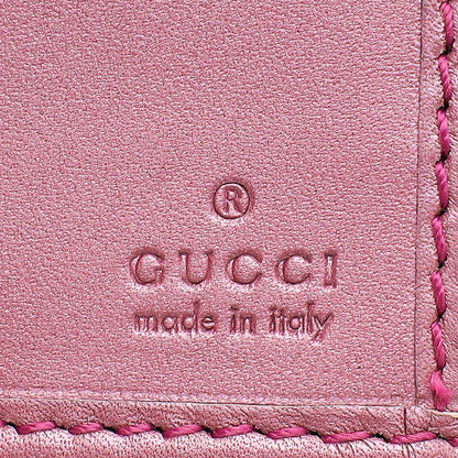 Gucci Metallic Pink Guccissima Heart Charm Continental Wallet