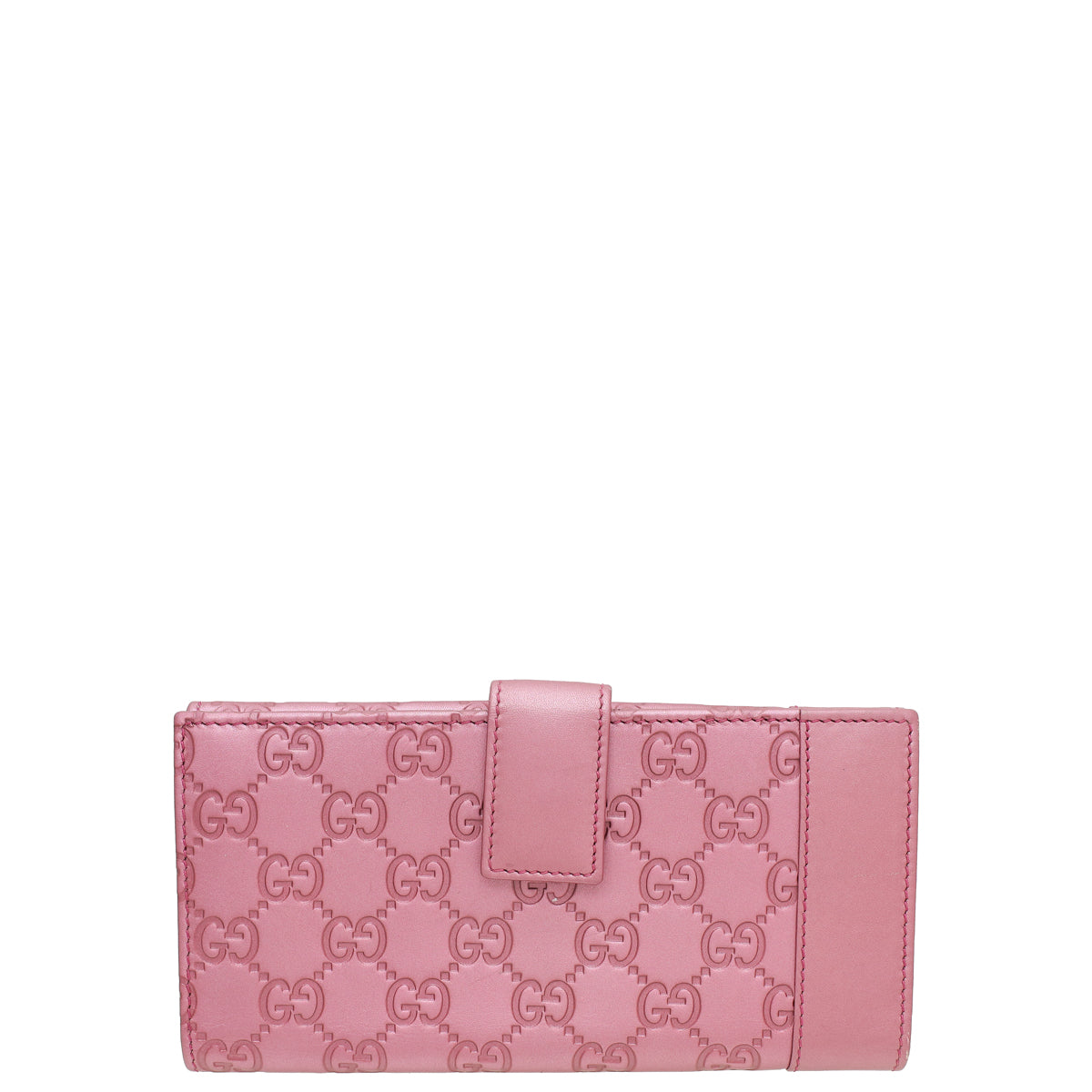 Gucci Metallic Pink Guccissima Heart Charm Continental Wallet