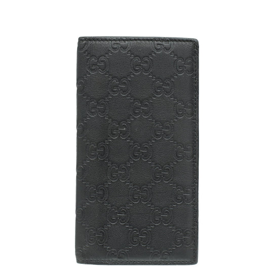 Gucci Black Guccissima Bifold Long Wallet