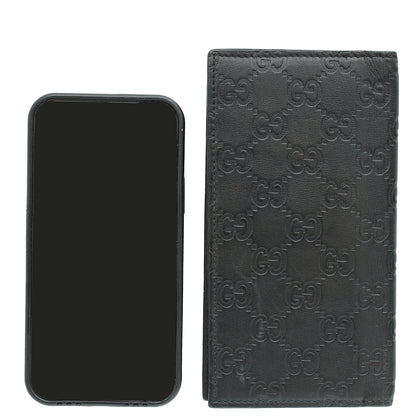 Gucci Black Guccissima Bifold Long Wallet