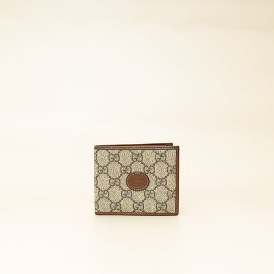 Gucci Bicolor GG Supreme Interlocking G Bi-Fold Wallet