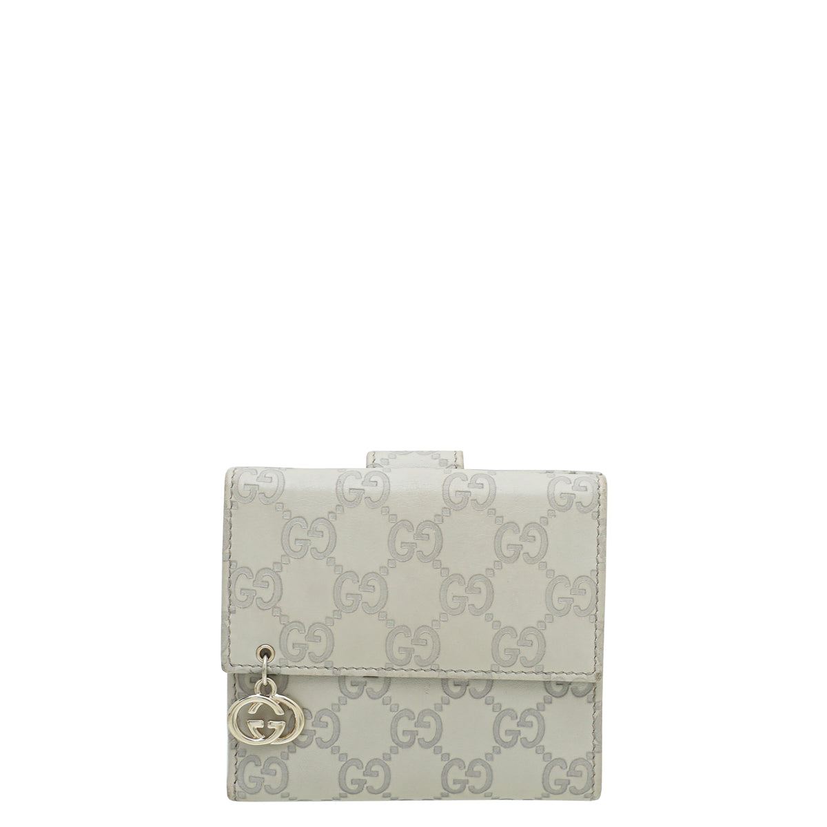 Gucci Cream Interlocking G Guccissima French Wallet