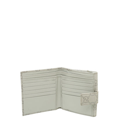 Gucci Cream Interlocking G Guccissima French Wallet