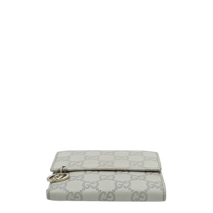 Gucci Cream Interlocking G Guccissima French Wallet