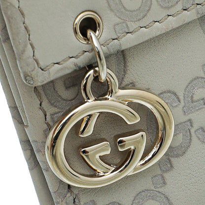 Gucci Cream Interlocking G Guccissima French Wallet