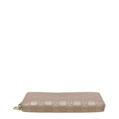 Gucci Rose Beige GG Guccissima Zip Around Lovely Wallet