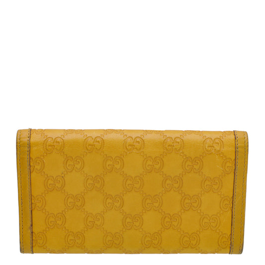 Gucci Yellow Guccissima Sukey Continental Wallet