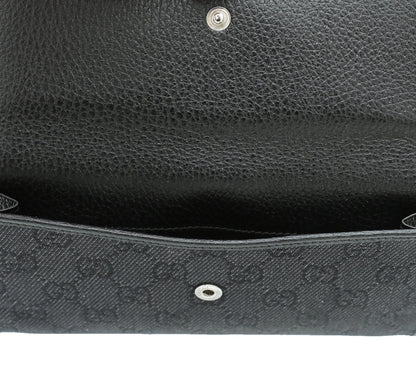 Gucci Black Studded Interlocking G Continental Wallet