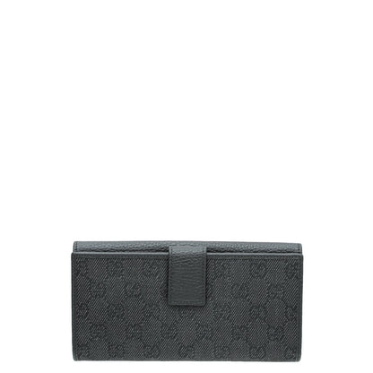 Gucci Black Studded Interlocking G Continental Wallet