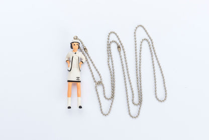 Chanel Coco Doll Pendant Necklace with Comic Book, Dust Cover & Box
