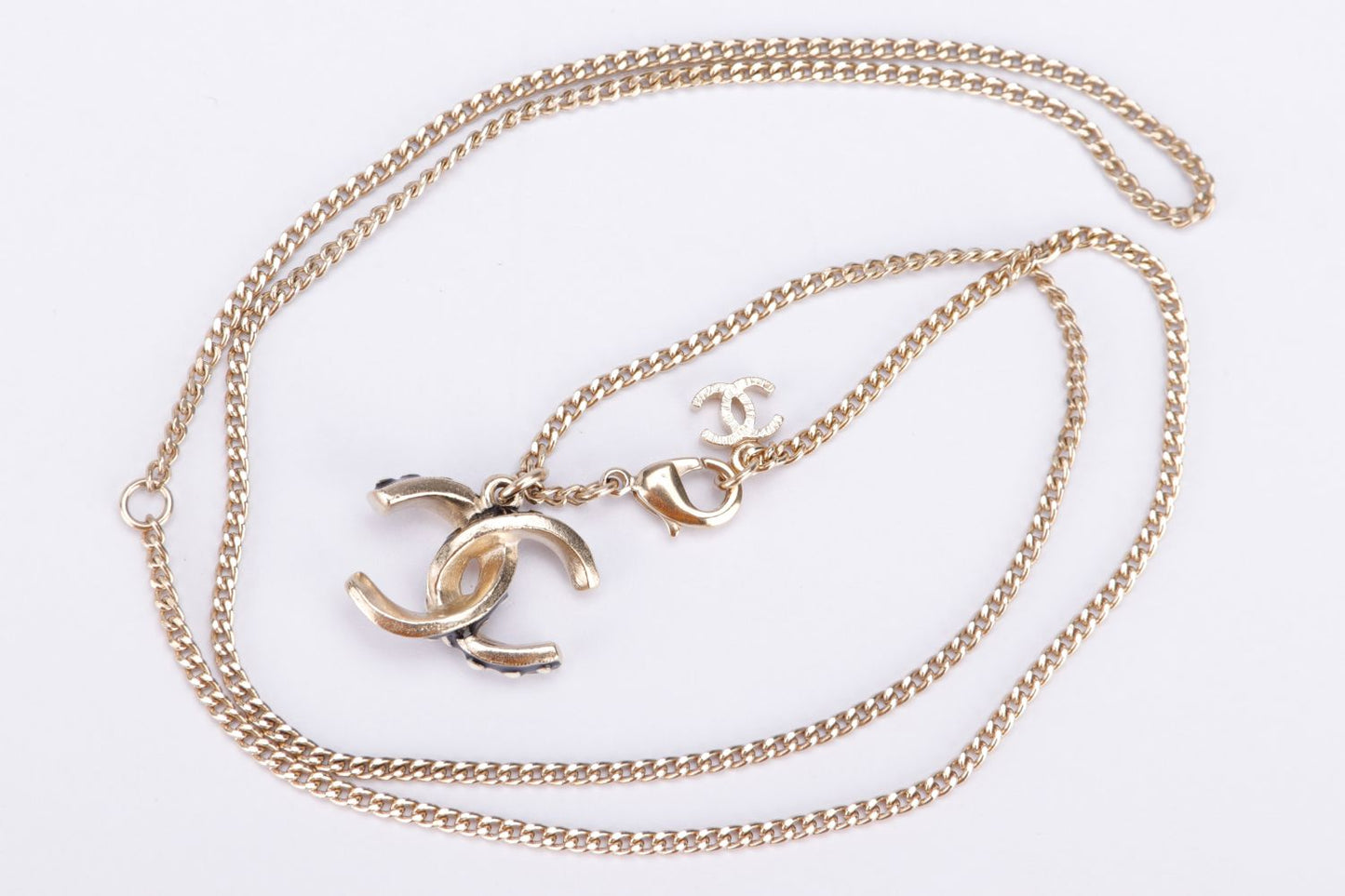 Chanel Small CC Black Polka Dot Necklace