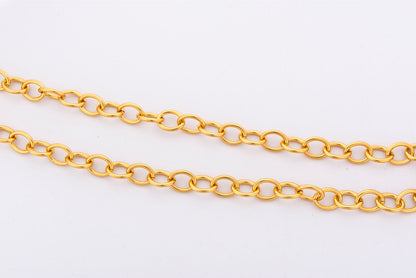 Chanel Vintage Gold Necklace Triple Ring CC Logo, no Dust Cover & Box