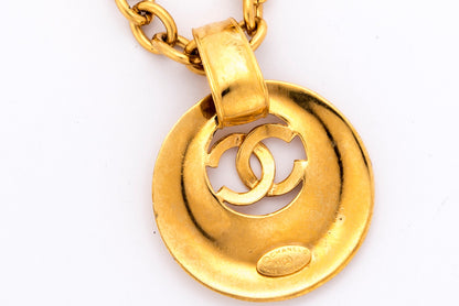 Chanel Vintage Large CC Oval Pendant 93P Necklace, no Dust Cover & Box