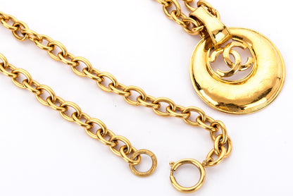 Chanel Vintage Large CC Oval Pendant 93P Necklace, no Dust Cover & Box