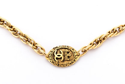 Chanel Vintage CC Oval Charm Necklace, with Box