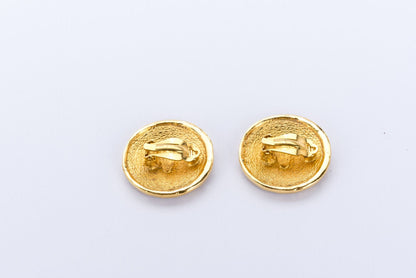 Chanel Vintage Rue Cambon Gold Plated Large Earrings, no Dust Cover & Box