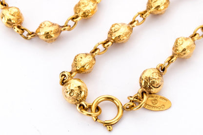 Chanel Vintage Round Ball Necklace, Length 91cm, Gold Color, no Dust Cover & Box