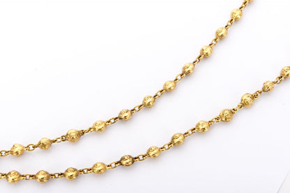Chanel Vintage Round Ball Necklace, Length 91cm, Gold Color, no Dust Cover & Box