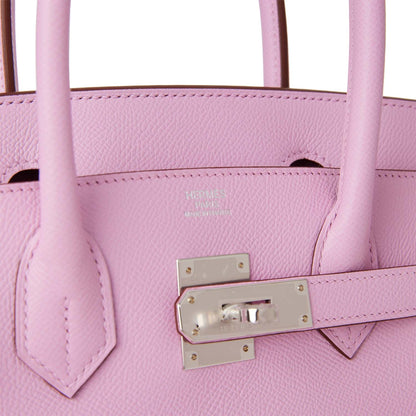 Hermes Birkin 30 Mauve Sylvestre Epsom Palladium Hardware