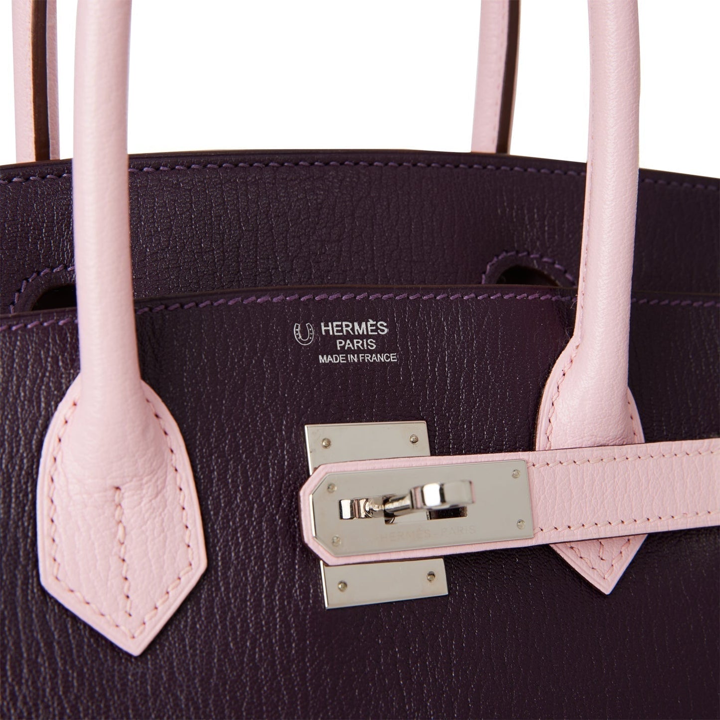 Hermes Special Order (HSS) Birkin 30 Raisin and Rose Sakura Chevre Palladium Hardware