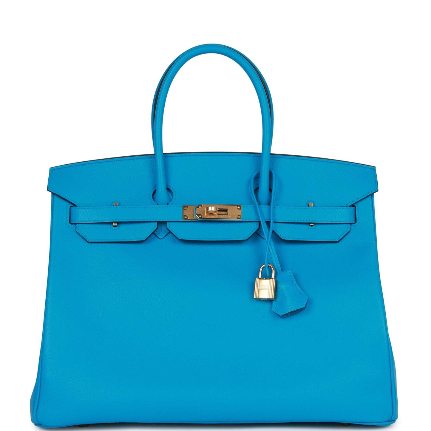 Hermes Birkin 35 Bleu Frida Epsom Gold Hardware