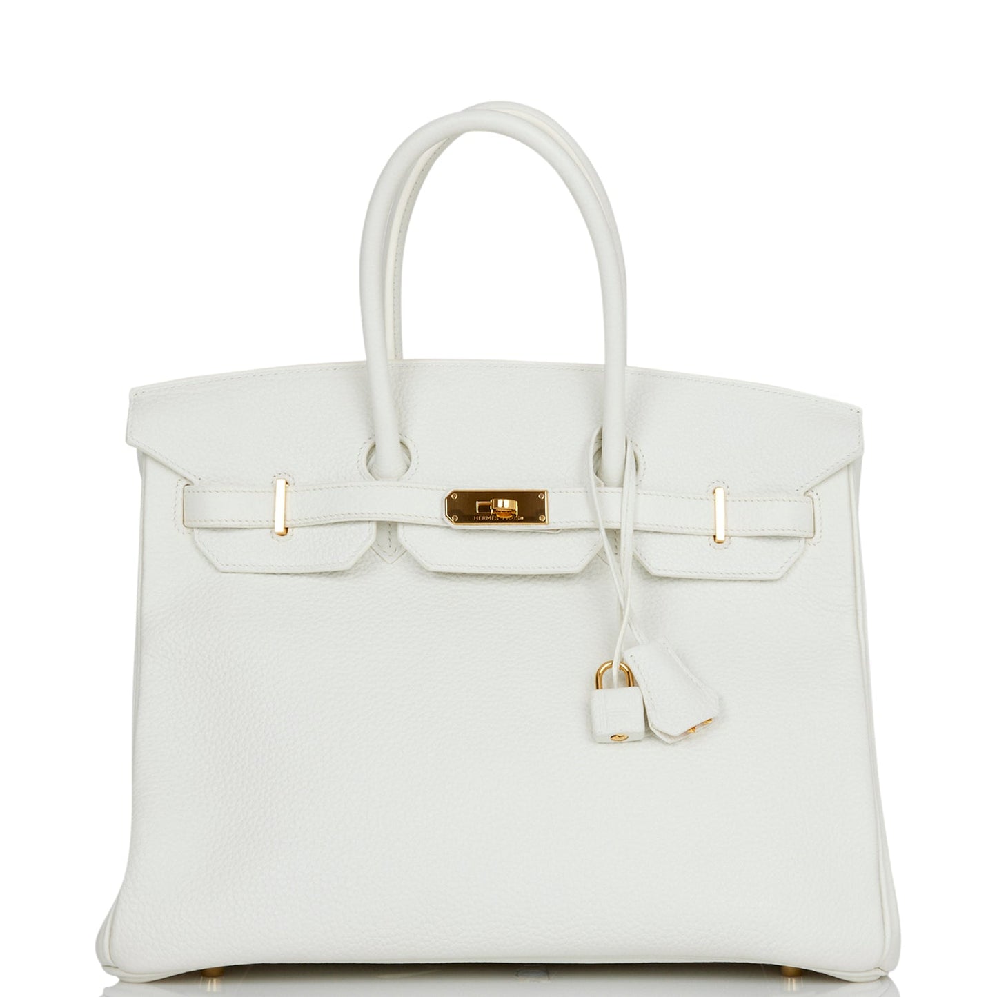 Hermes Birkin 35 White Clemence Gold Hardware