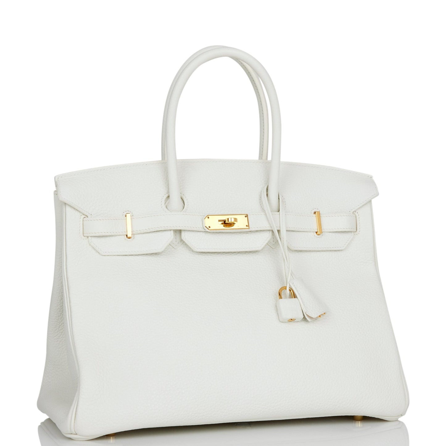 Hermes Birkin 35 White Clemence Gold Hardware