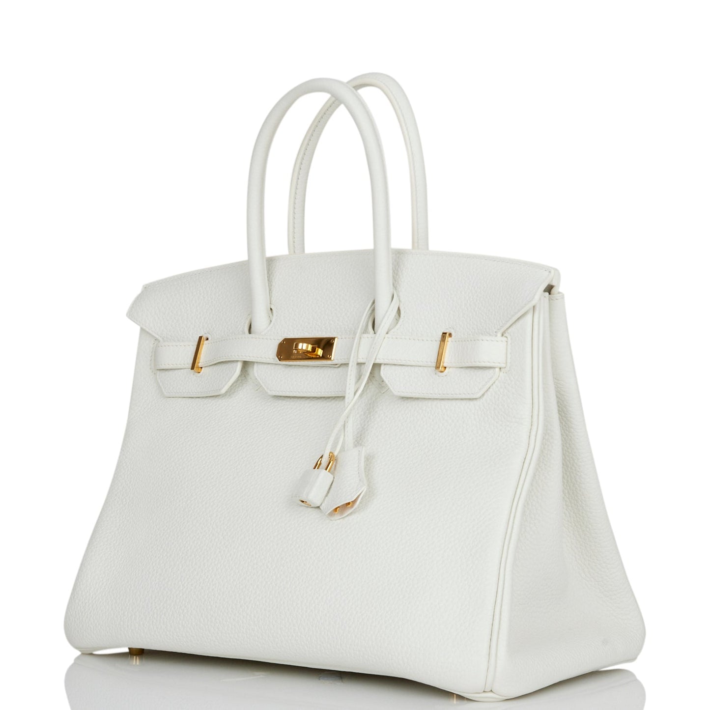 Hermes Birkin 35 White Clemence Gold Hardware