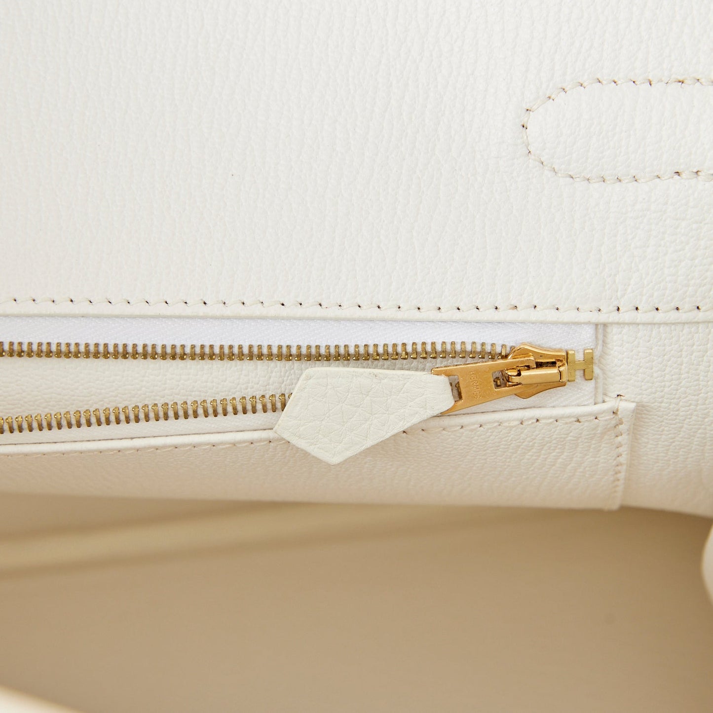 Hermes Birkin 35 White Clemence Gold Hardware