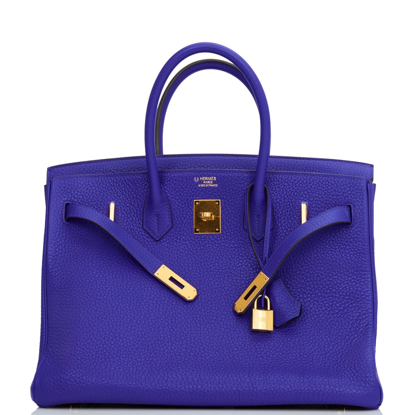 Hermes Special Order (HSS) Birkin 35 Bleu Electric Verso Clemence Gold Hardware