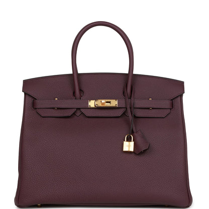 Hermes Birkin 35 Cassis Togo Gold Hardware