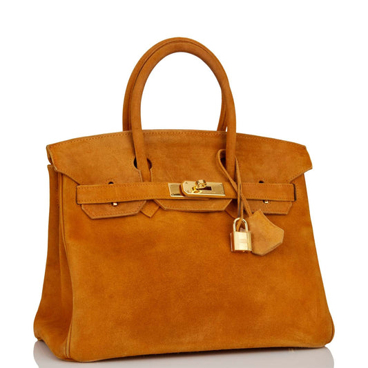 Vintage Hermes Birkin 30 Orange H Doblis Gold Hardware