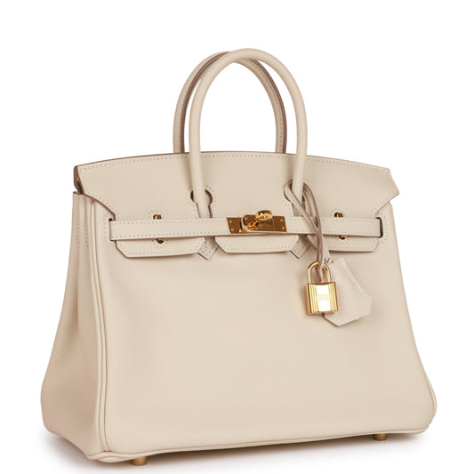 Hermes Birkin 25 Craie Swift Gold Hardware