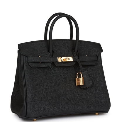 Hermes Birkin 25 Black Togo Gold Hardware