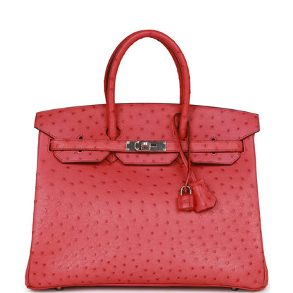 Hermes Birkin 35 Bougainvillea Ostrich Palladium Hardware