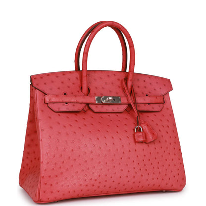 Hermes Birkin 35 Bougainvillea Ostrich Palladium Hardware