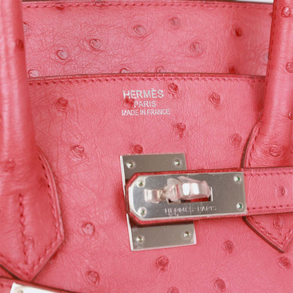 Hermes Birkin 35 Bougainvillea Ostrich Palladium Hardware