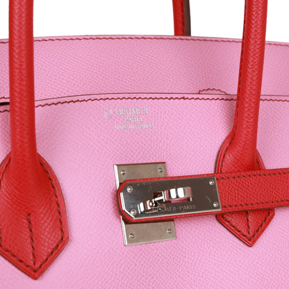 Hermes Special Order (HSS) Birkin 35 Bubblegum and Bougainvillea Epsom Palladium Hardware