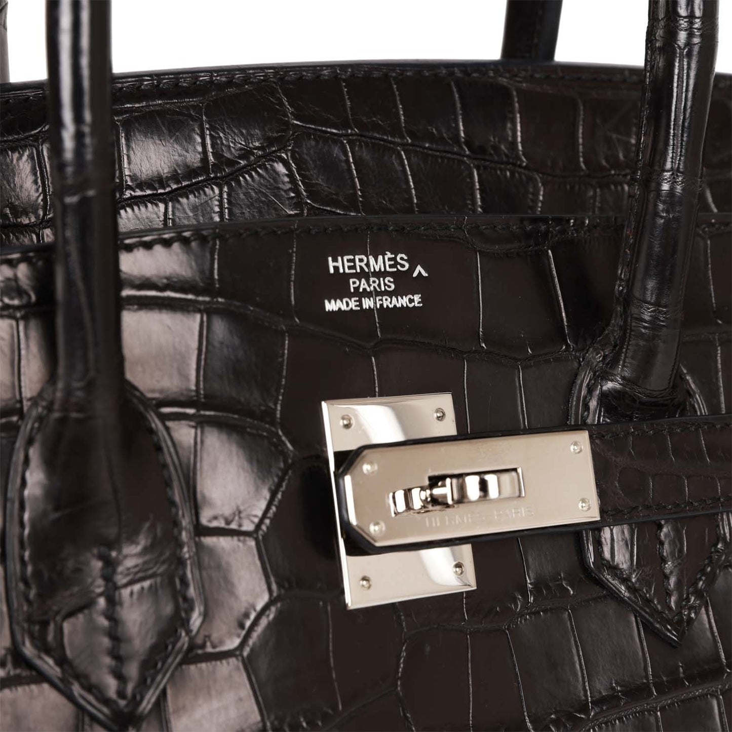 Hermes Birkin 35 Black Matte Crocodile Porosus Palladium Hardware