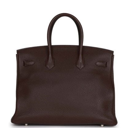 Hermes Birkin 35 Chocolate Togo Palladium Hardware