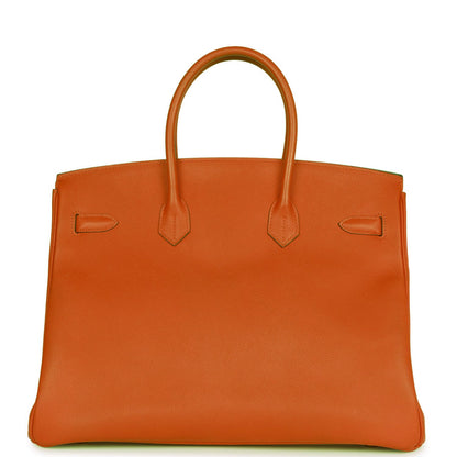 ermes Birkin 35 Feu Epsom Gold Hardware