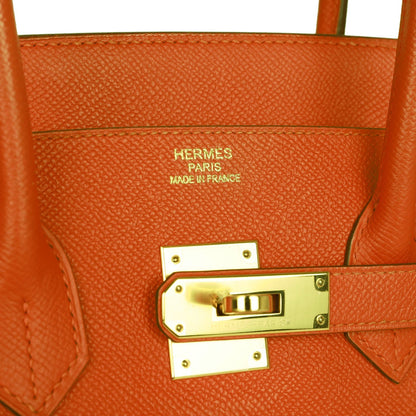 ermes Birkin 35 Feu Epsom Gold Hardware