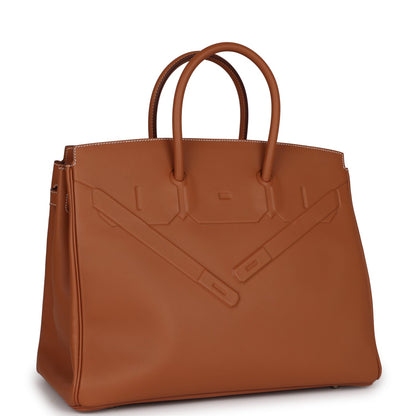 Hermes Birkin Shadow 35 Gold Swift Palladium Hardware