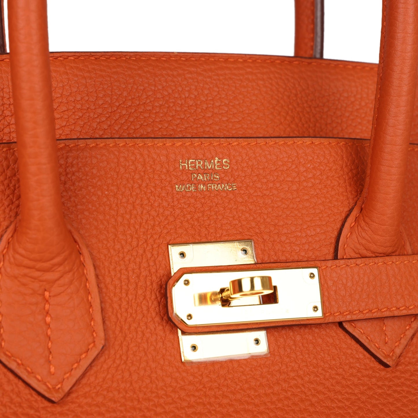 Hermes Birkin 35 Orange H Clemence Gold Hardware