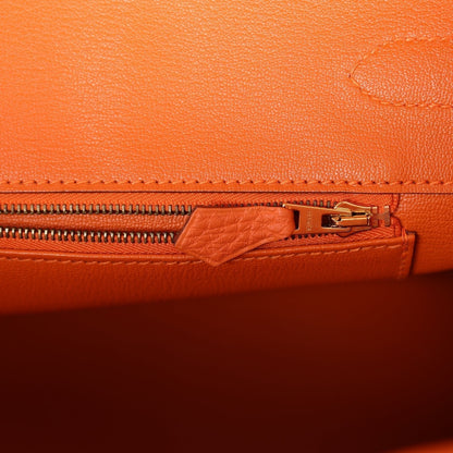 Hermes Birkin 35 Orange H Clemence Gold Hardware