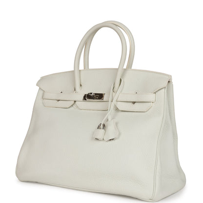 Hermes Birkin 35 White Togo Palladium Hardware