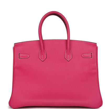 Hermes Birkin 35 Rose Tyrien Candy Epsom Palladium Hardware