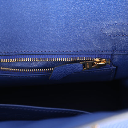 Hermes Birkin 25 Bleu Electric Togo Gold Hardware