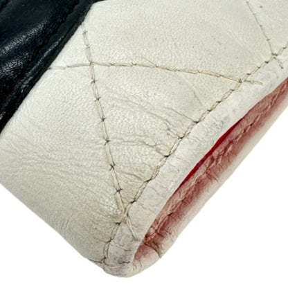 CHANEL Long Wallet Purse leather leather White Cambon line Women
